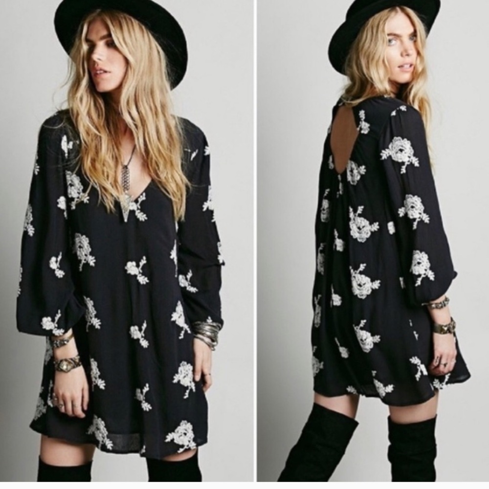 Free People Embroidered Babydoll Dress